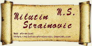 Milutin Strainović vizit kartica